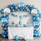 6Pcs Blue Silver Round Mylar Foil Balloons, 22inch 4D Metallic Silver Blue Mylar Balloons, Large Round Foil Ball Balloon for Boys Men